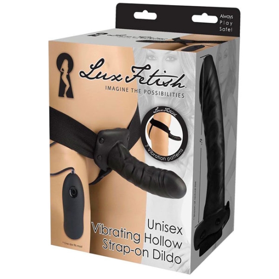 Страпон полый Lux Fetish Unisex Vibrating